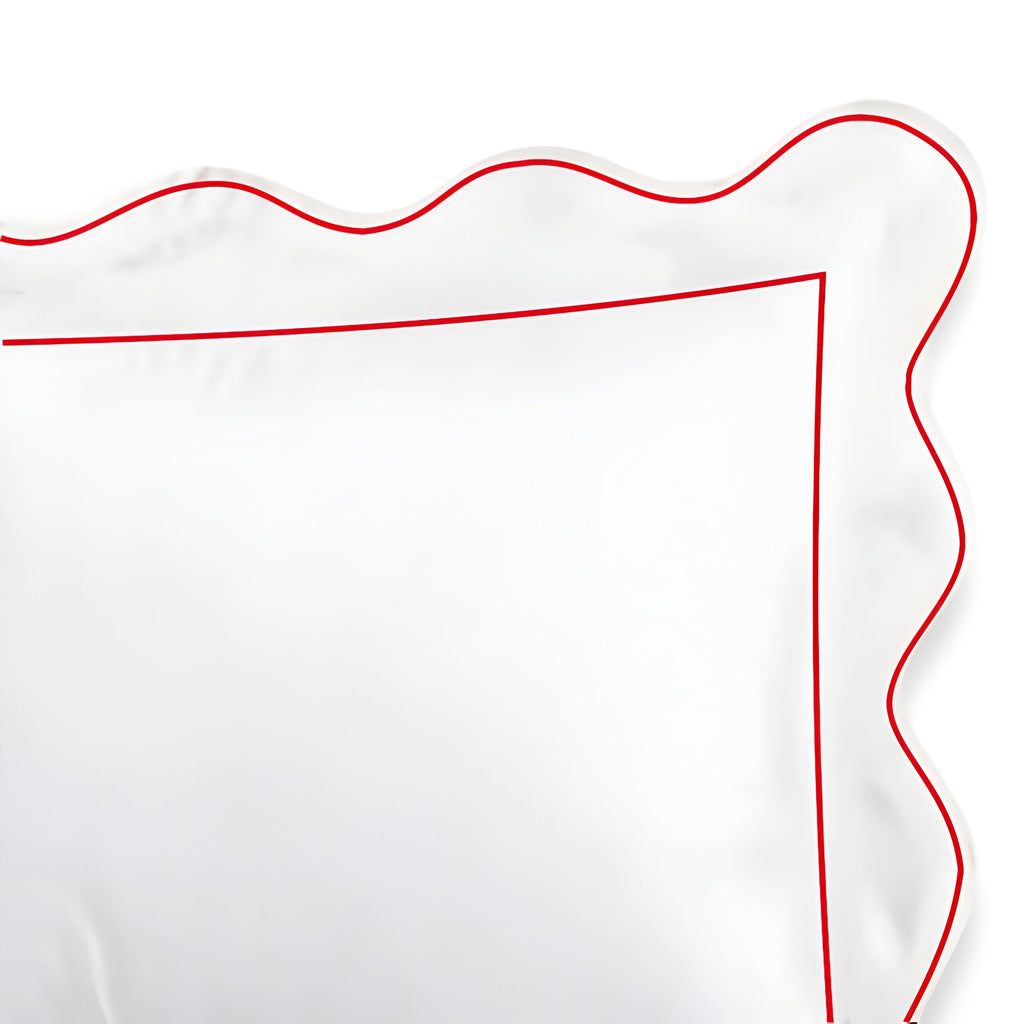 400TC Cotton Scallop Embroidery & Border Sateen Solid Duvet Cover Set
