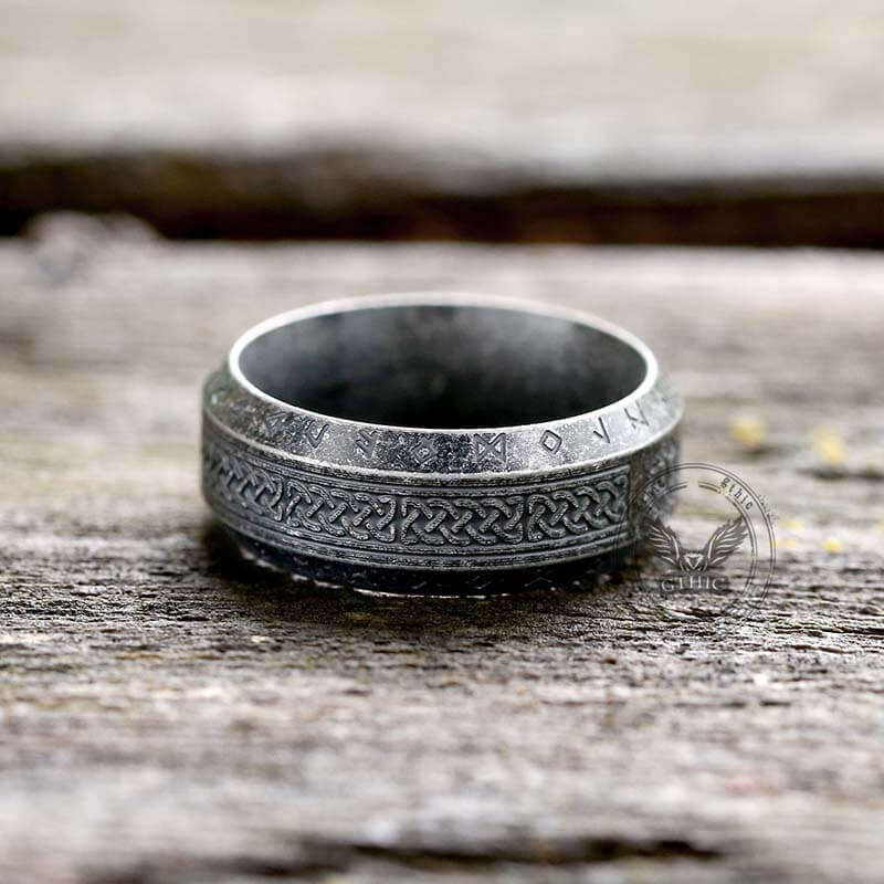 Retro Tree Of Life Knot Stainless Steel Viking Ring