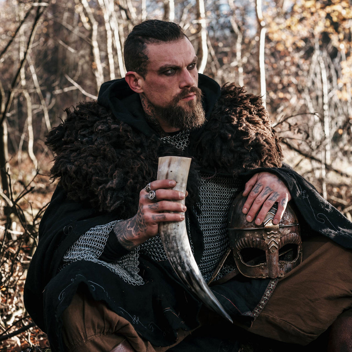 Drinking Horn Bundle with Stand & Holster