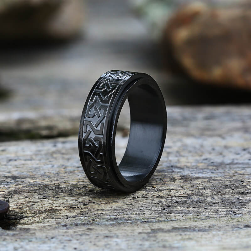 Celtic Knot Stainless Steel Viking Spinner Ring