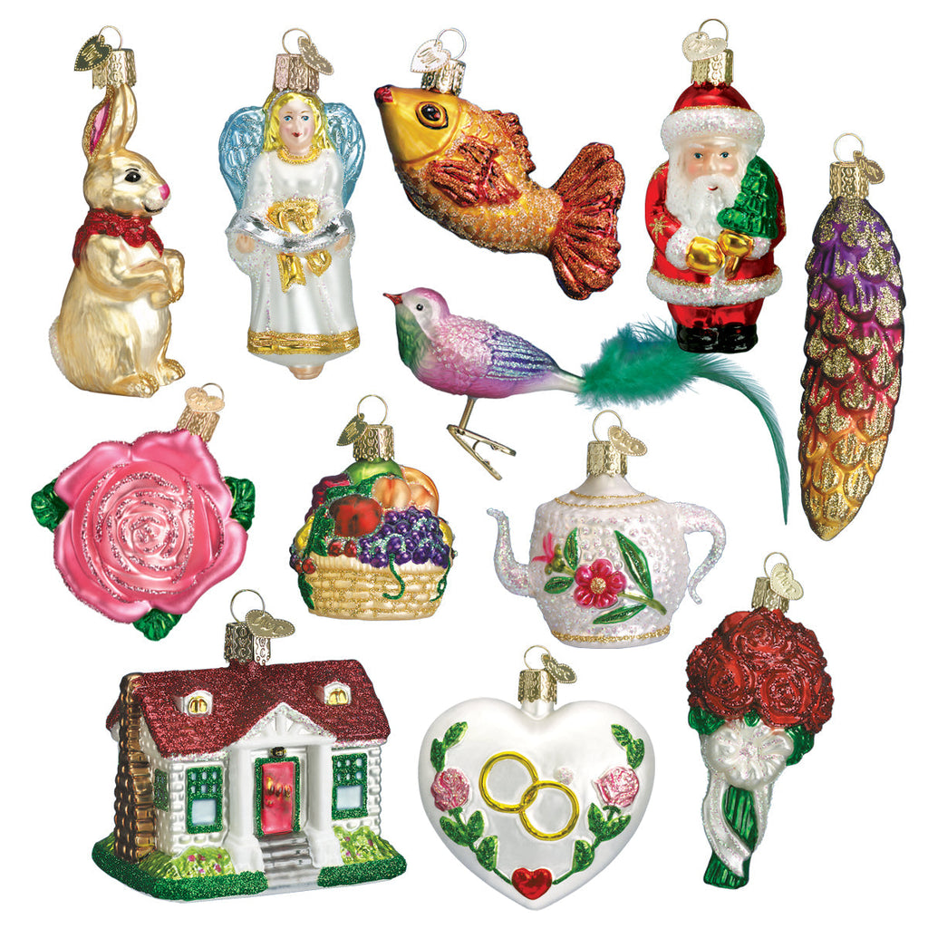 Bride's Collection Glass Ornament Set