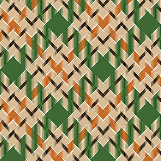 Rust & Green Plaid Midi Dress