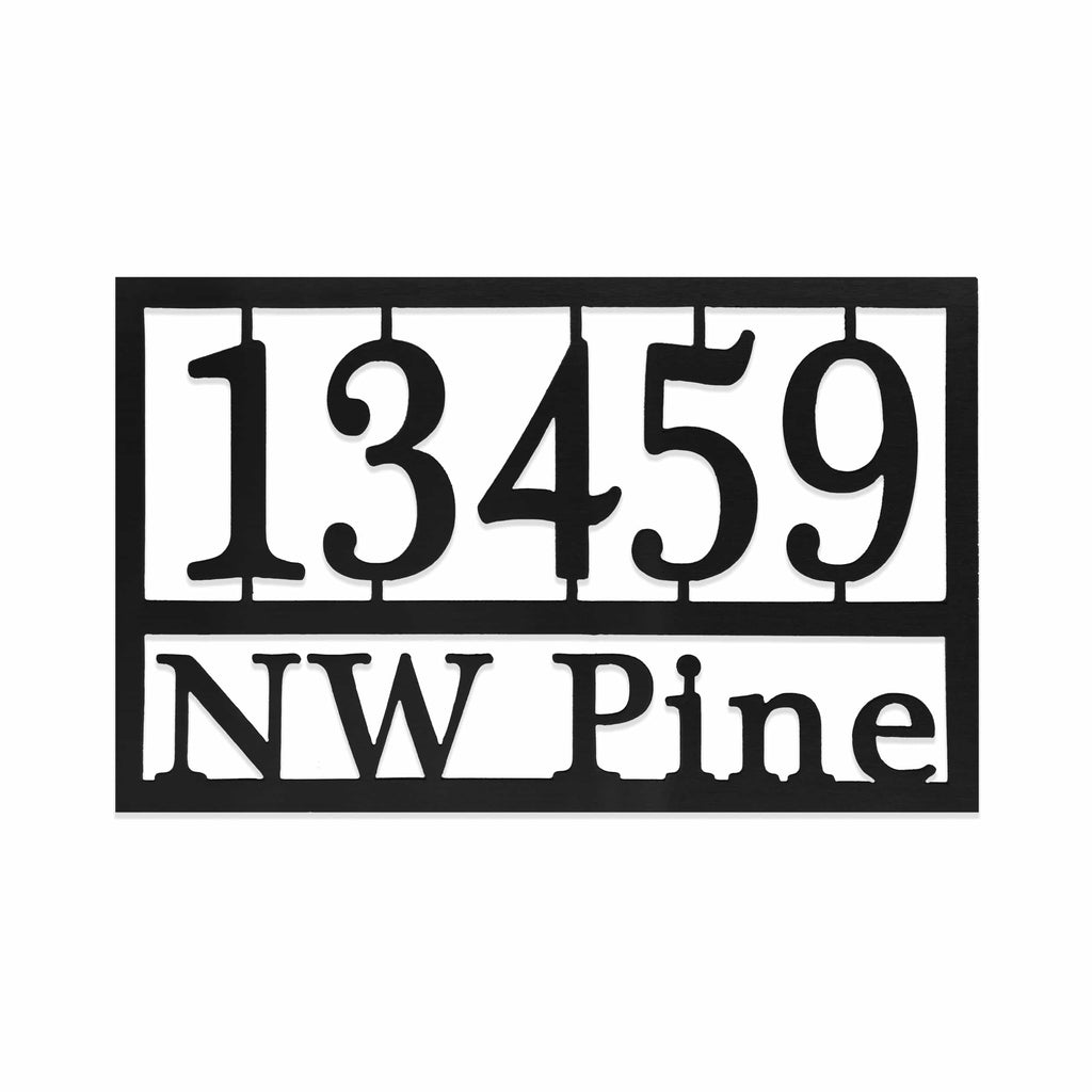 [COL] Home Address Plaque - 3 Sizes - Personalized Metal Street Name and House Numbers Sign