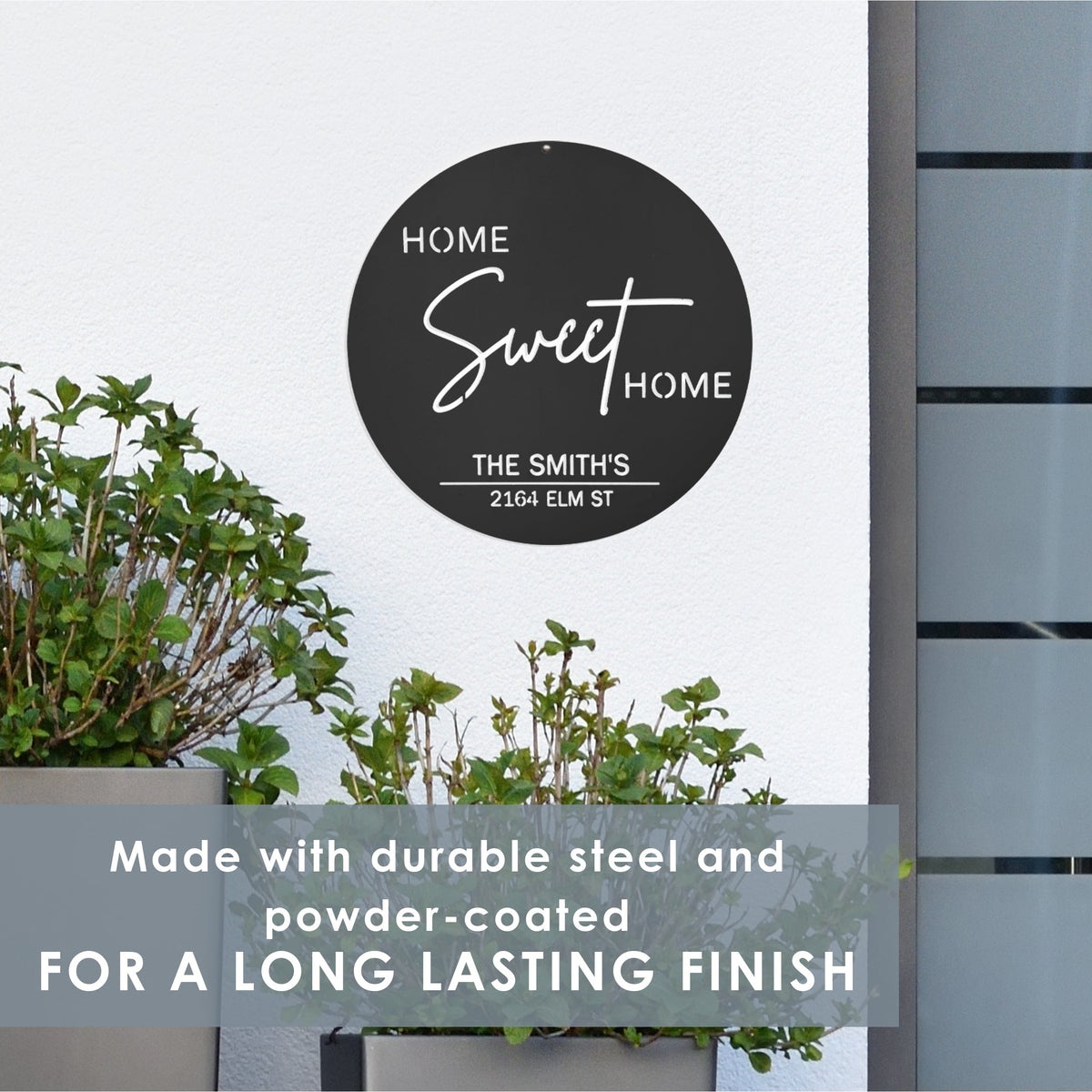 [COL] Sweet Modern Family Plaque - Circle Home Sweet Home Sign With Name and Date or Address
