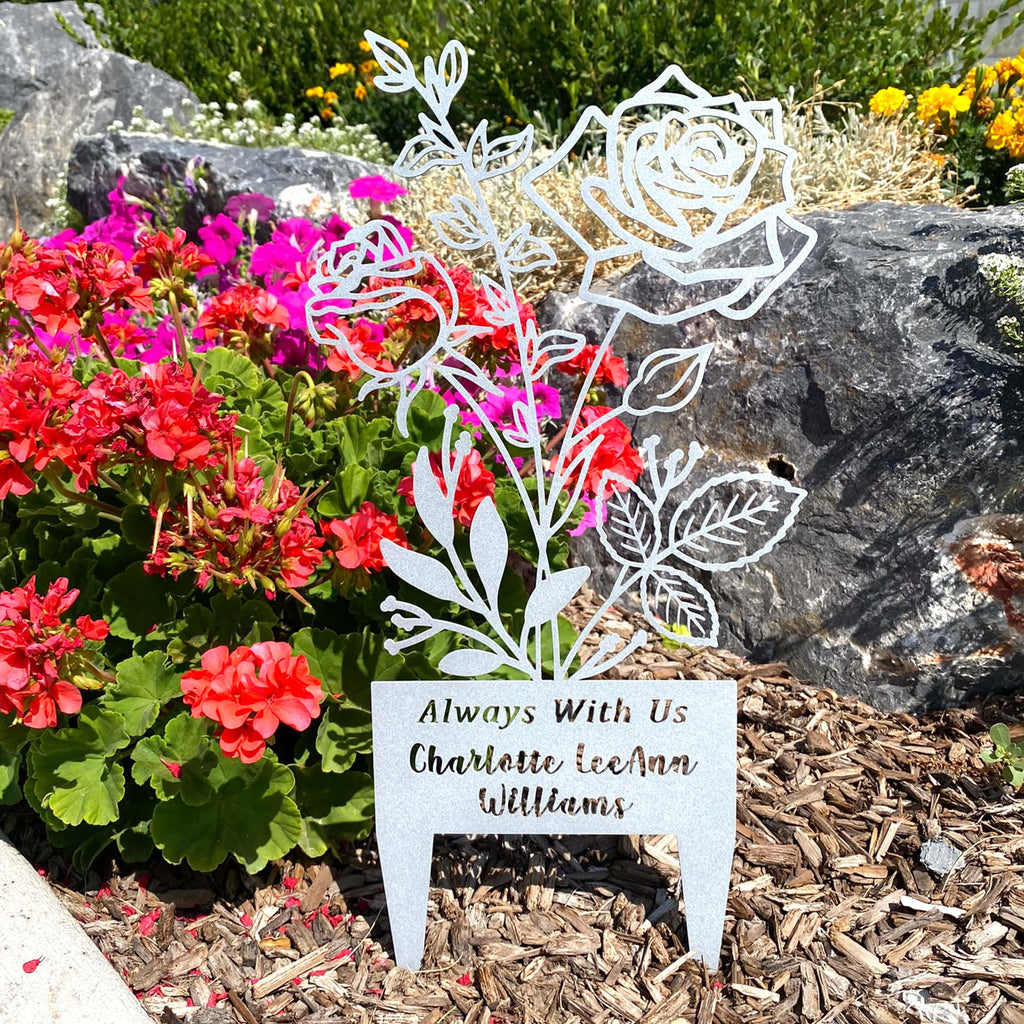 [COL] Flower Bouquet Stake - Metal Cutout Memorial Stake for Loved Ones