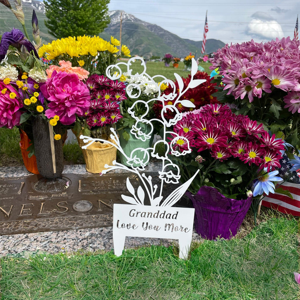 [COL] Flower Bouquet Stake - Metal Cutout Memorial Stake for Loved Ones