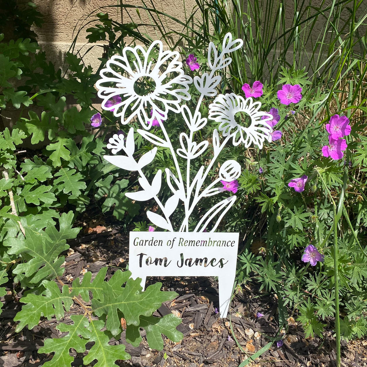 [COL] Flower Bouquet Stake - Metal Cutout Memorial Stake for Loved Ones