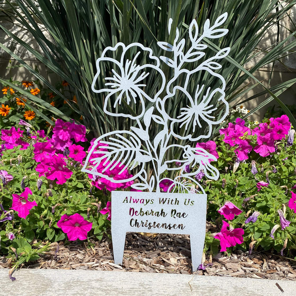 [COL] Flower Bouquet Stake - Metal Cutout Memorial Stake for Loved Ones
