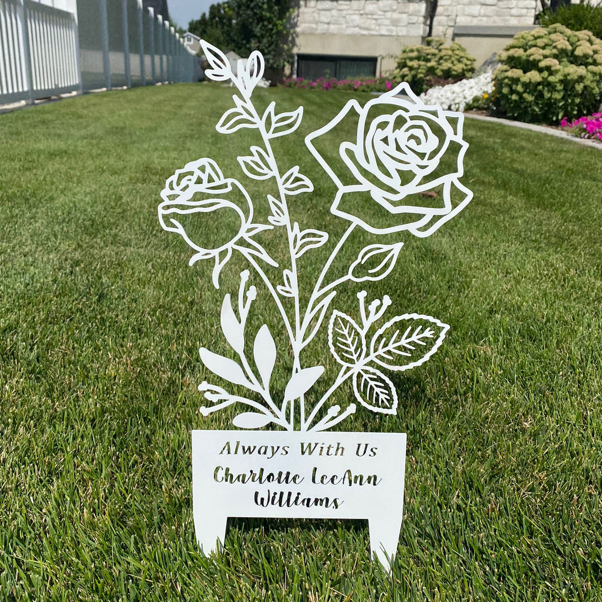 [COL] Flower Bouquet Stake - Metal Cutout Memorial Stake for Loved Ones