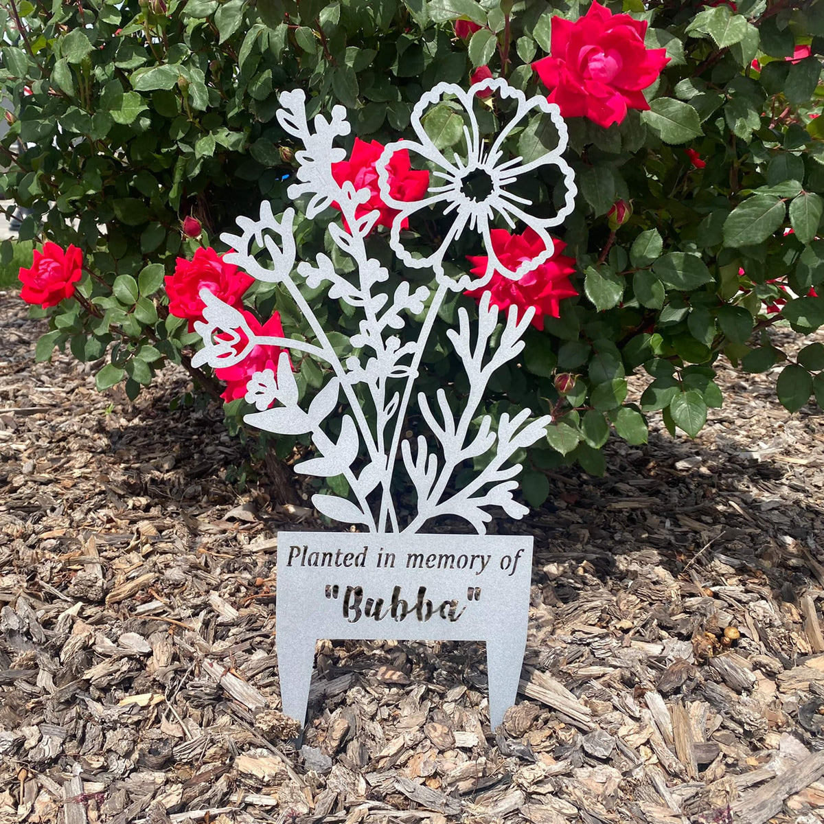 [COL] Flower Bouquet Stake - Metal Cutout Memorial Stake for Loved Ones