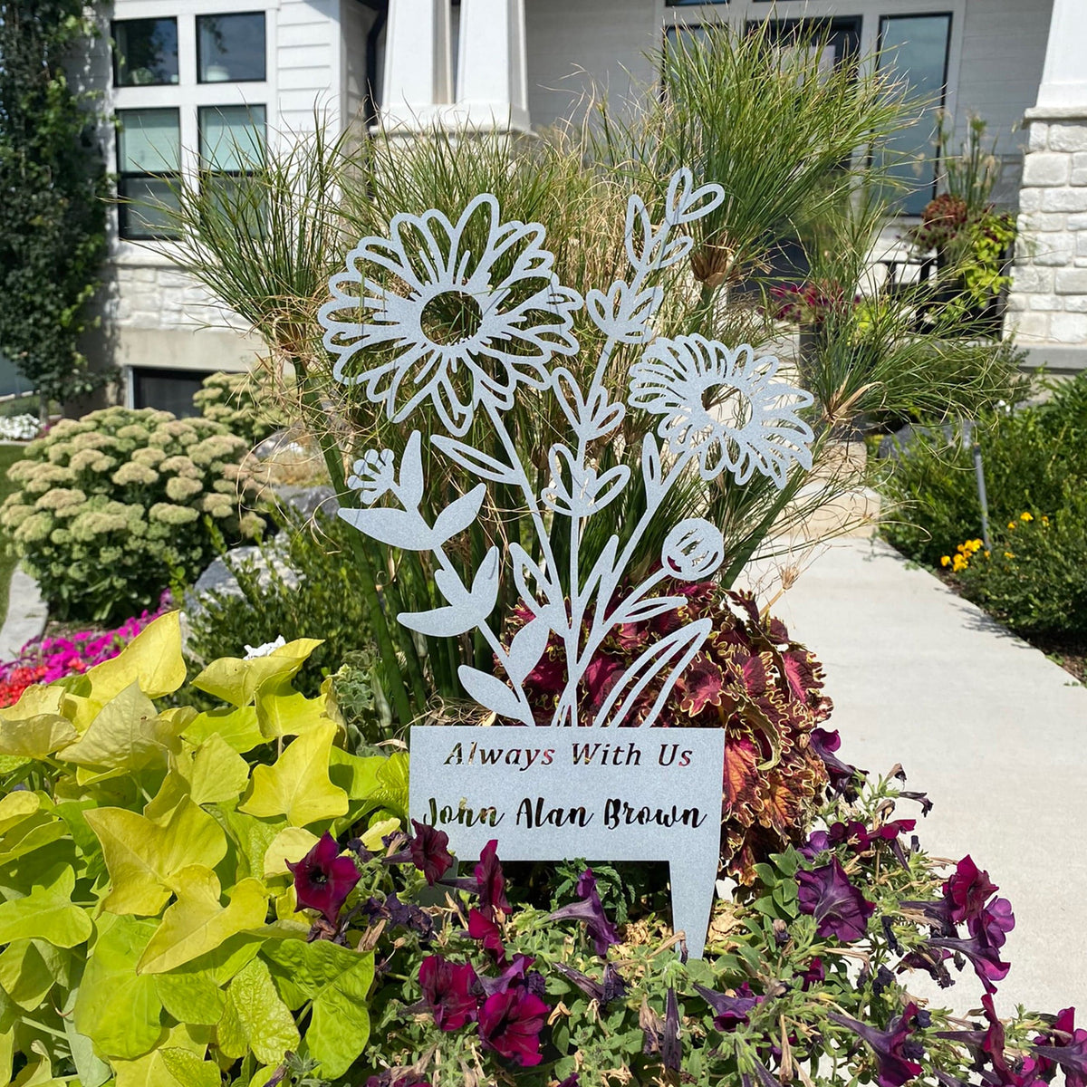 [COL] Flower Bouquet Stake - Metal Cutout Memorial Stake for Loved Ones