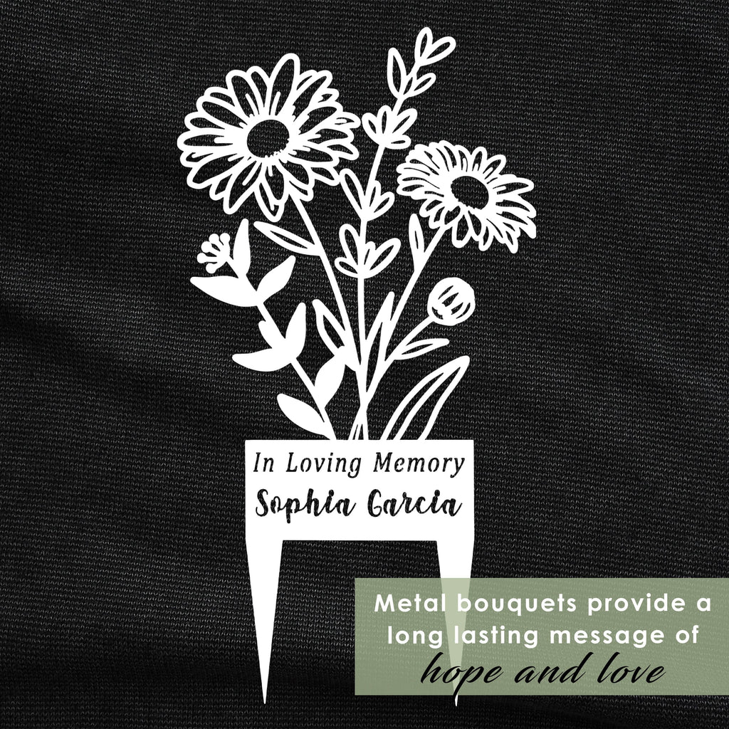 [COL] Flower Bouquet Stake - Metal Cutout Memorial Stake for Loved Ones