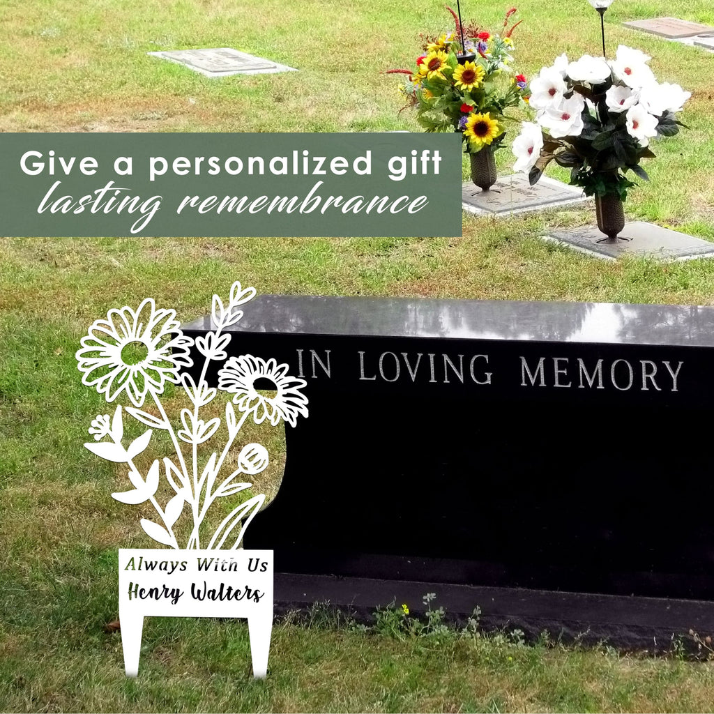 [COL] Flower Bouquet Stake - Metal Cutout Memorial Stake for Loved Ones