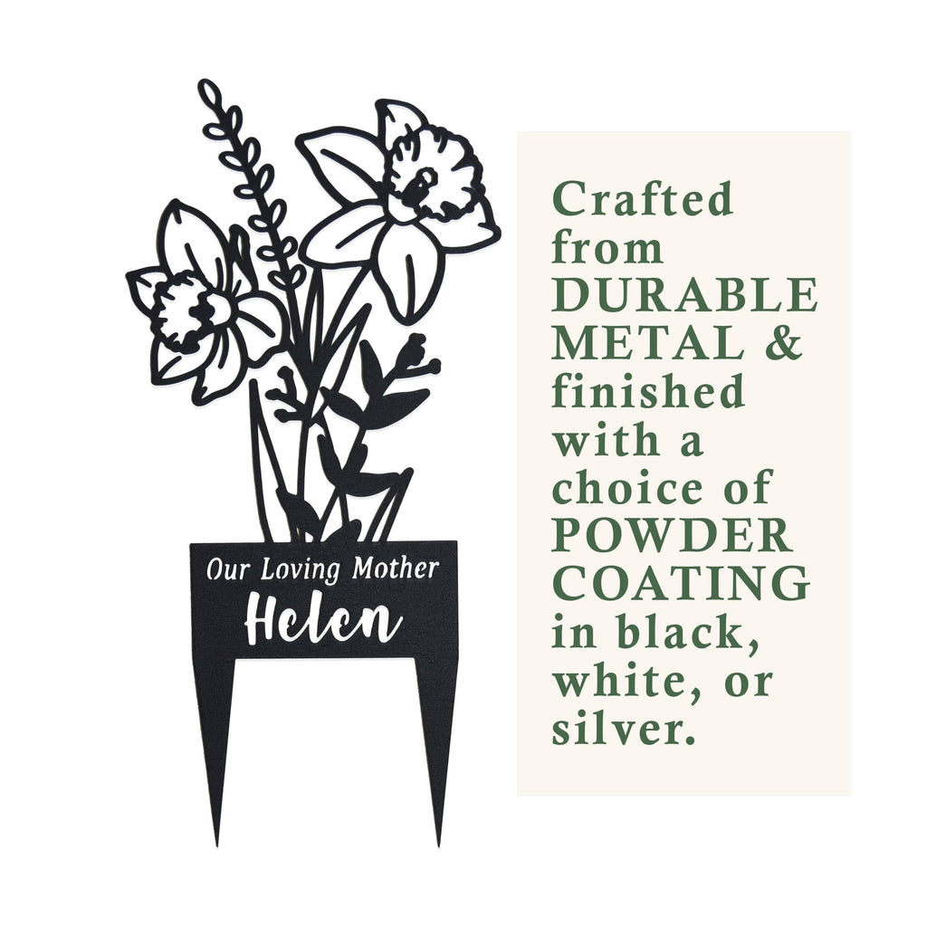 [COL] Flower Bouquet Stake - Metal Cutout Memorial Stake for Loved Ones