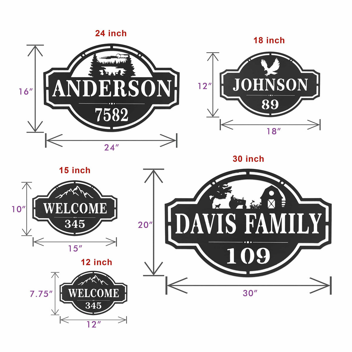 [COL] Home on the Range Oversized Address Plaque - House Number Sign