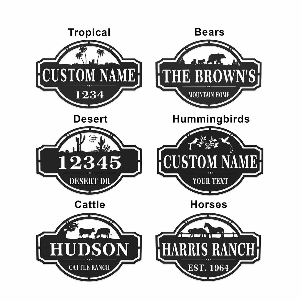 [COL] Home on the Range Oversized Address Plaque - House Number Sign