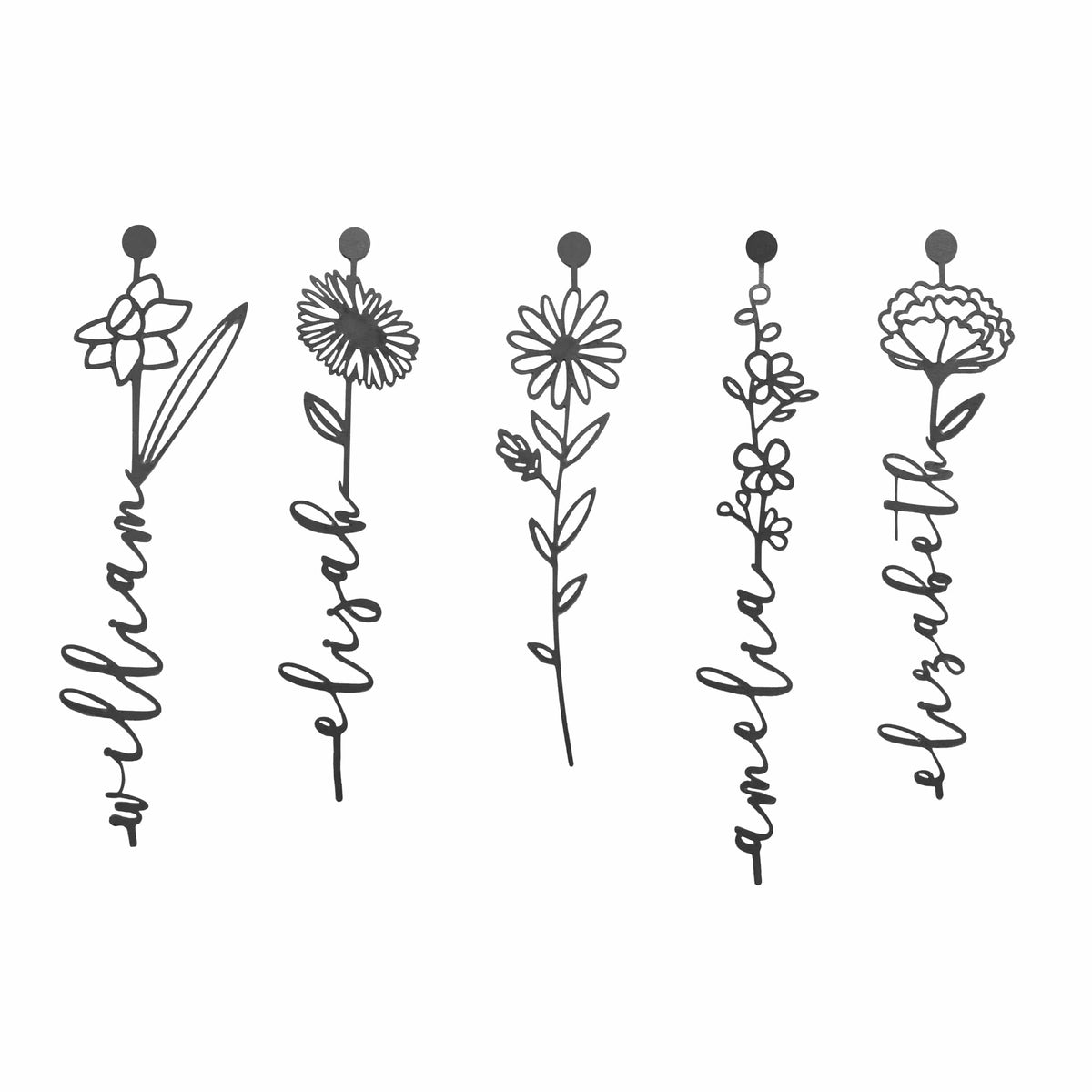 [COL] Our Family Garden - Personalized Birth Month Flowers Family Name Sign Mother's Day Gift