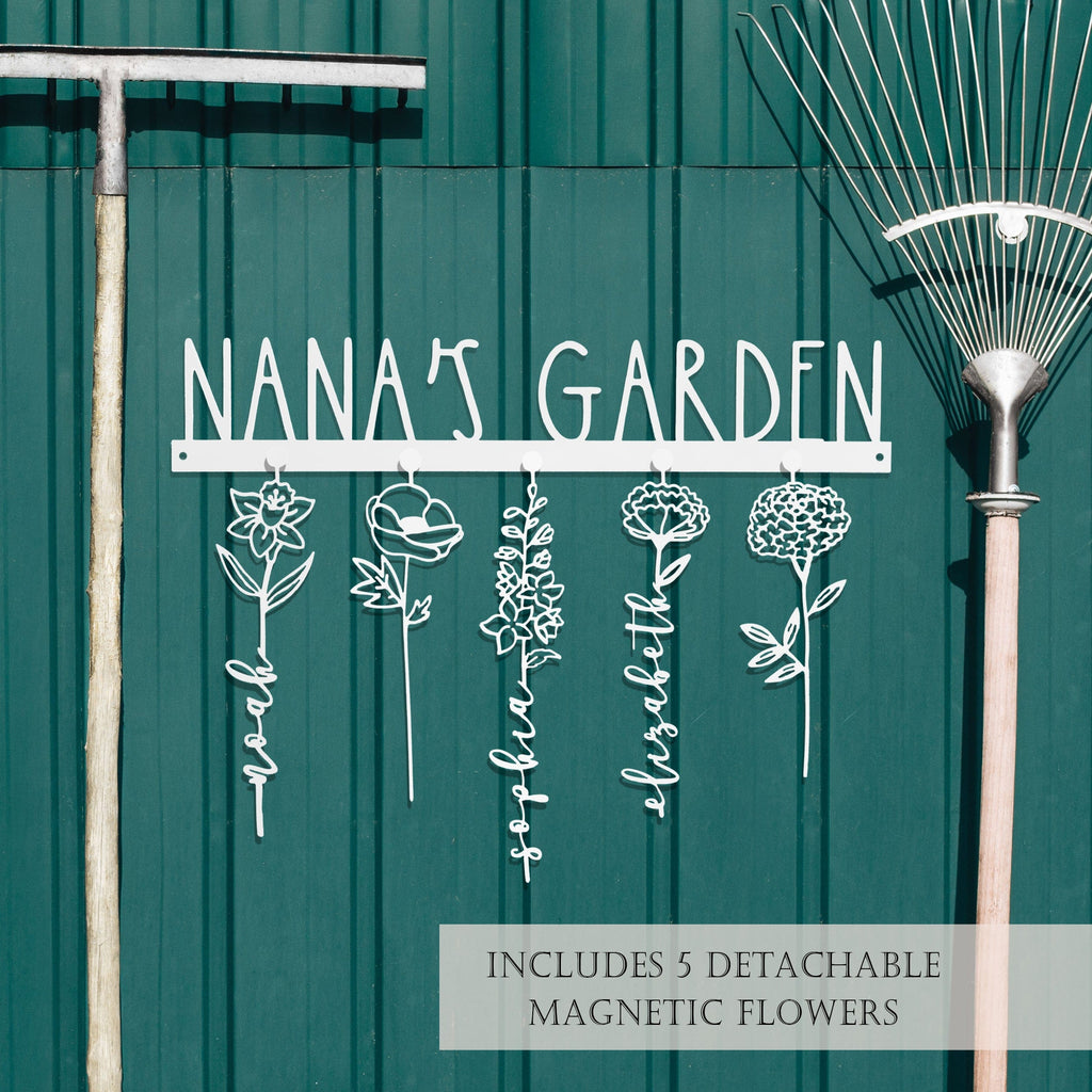 [COL] Our Family Garden - Personalized Birth Month Flowers Family Name Sign Mother's Day Gift