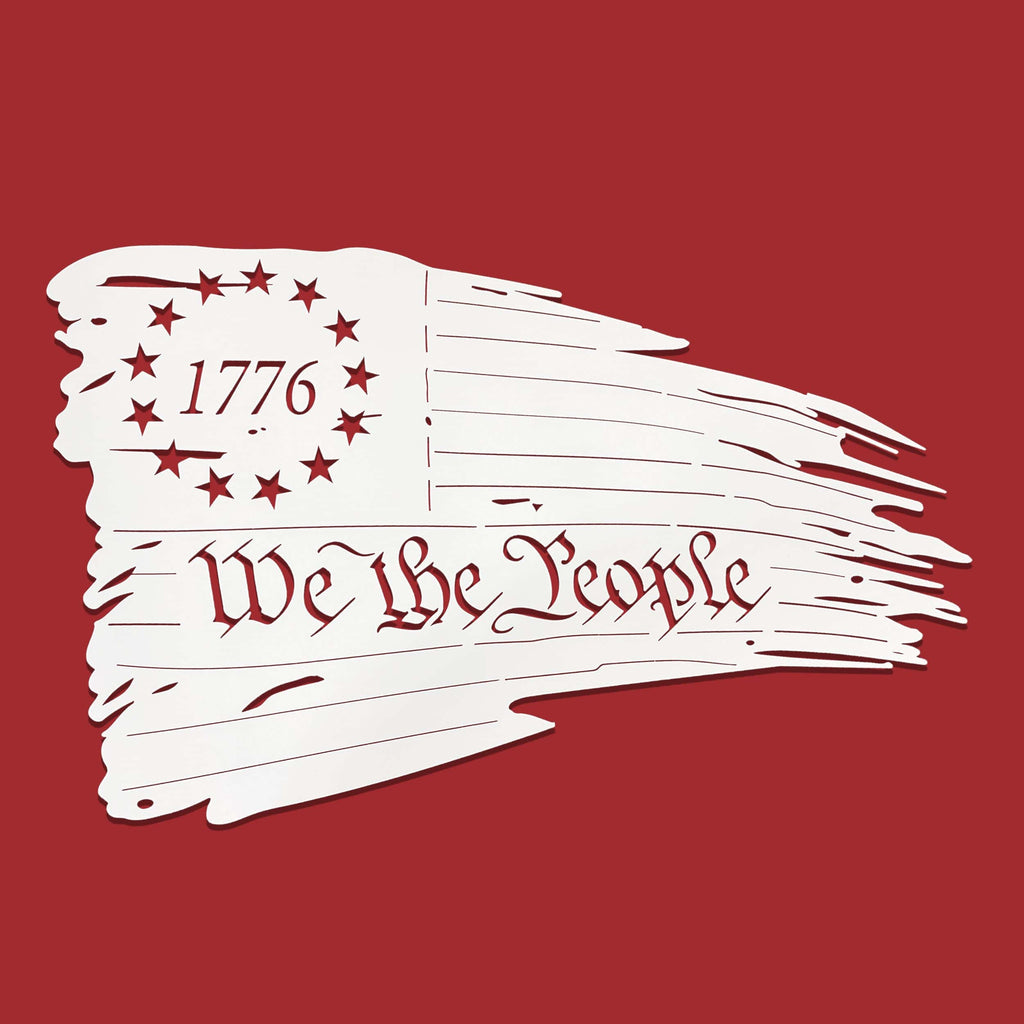 [COL] American Flag Distressed - Tattered American Flag Wall Art