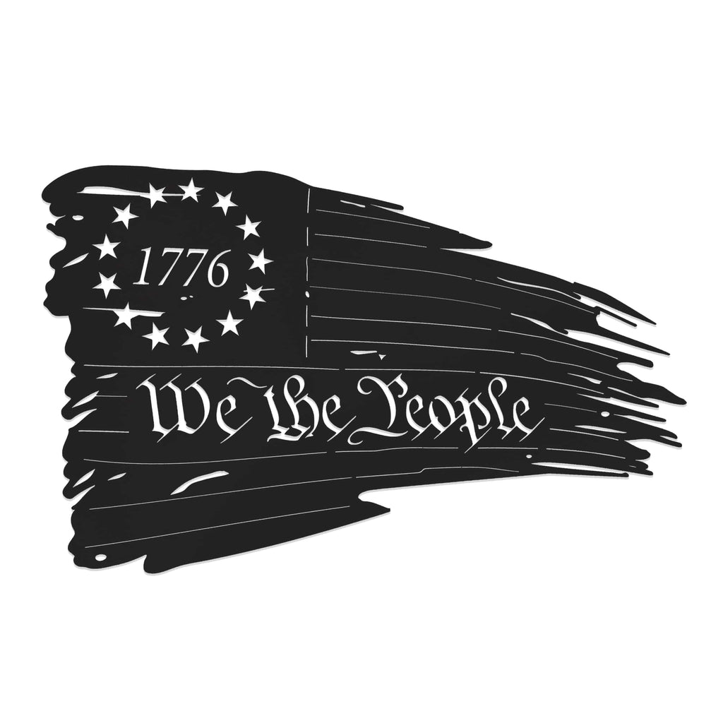 [COL] American Flag Distressed - Tattered American Flag Wall Art