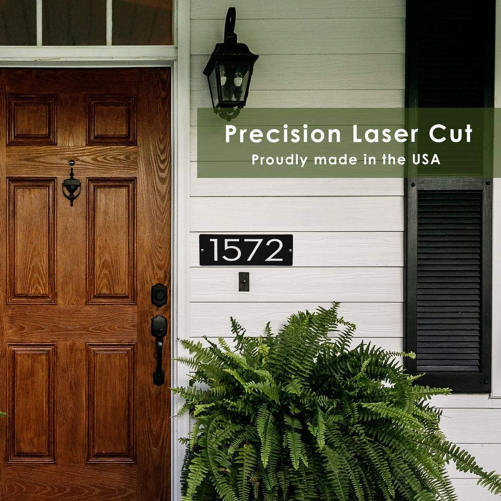 [COL] Cider House Rectangular Address Plaque - Metal Horizontal House Numbers