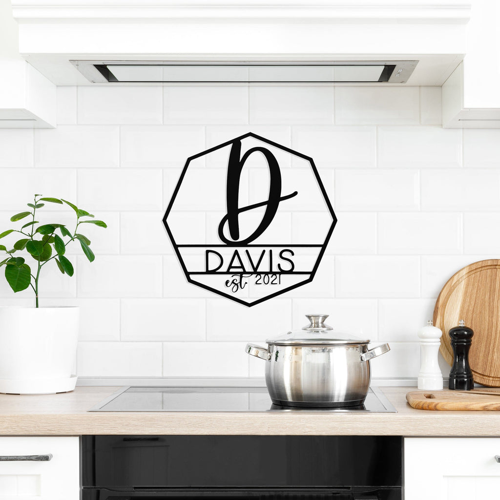 [COL] Ashton Monogram - 2 Sizes - Personalized Last Name Metal Signs