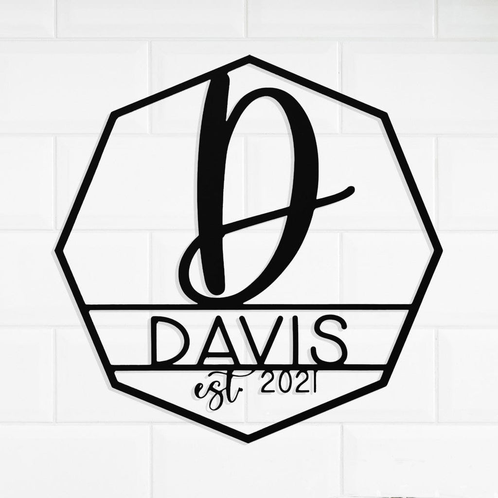 [COL] Ashton Monogram - 2 Sizes - Personalized Last Name Metal Signs