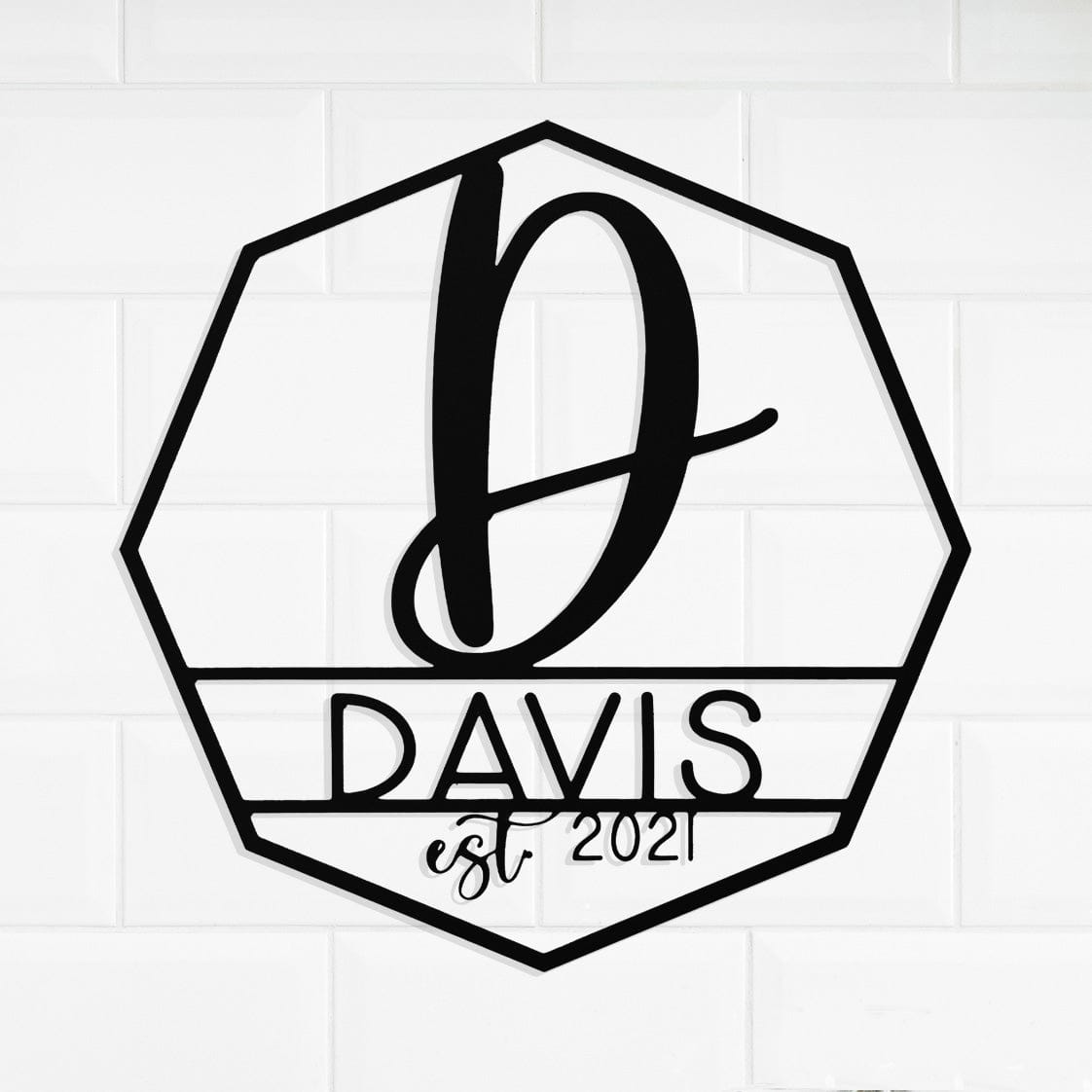 [COL] Ashton Monogram - 2 Sizes - Personalized Last Name Metal Signs