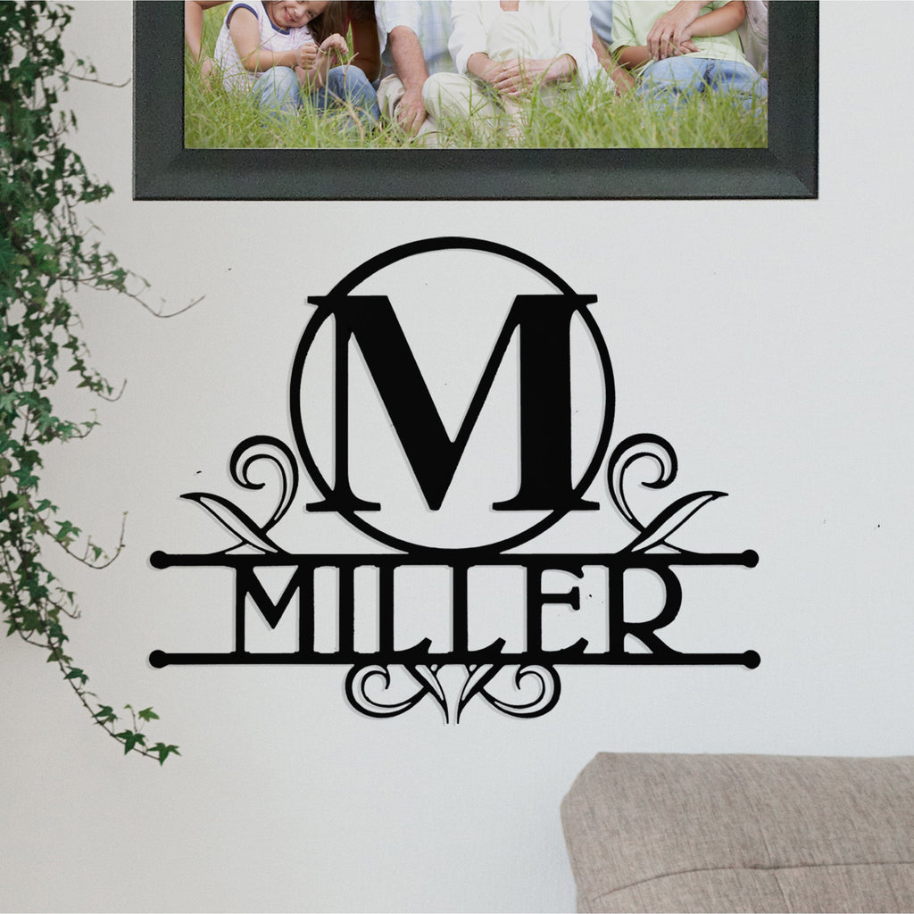 [COL] Austen Monogram - 2 Sizes - Metal Name Signs Personalized Monogram