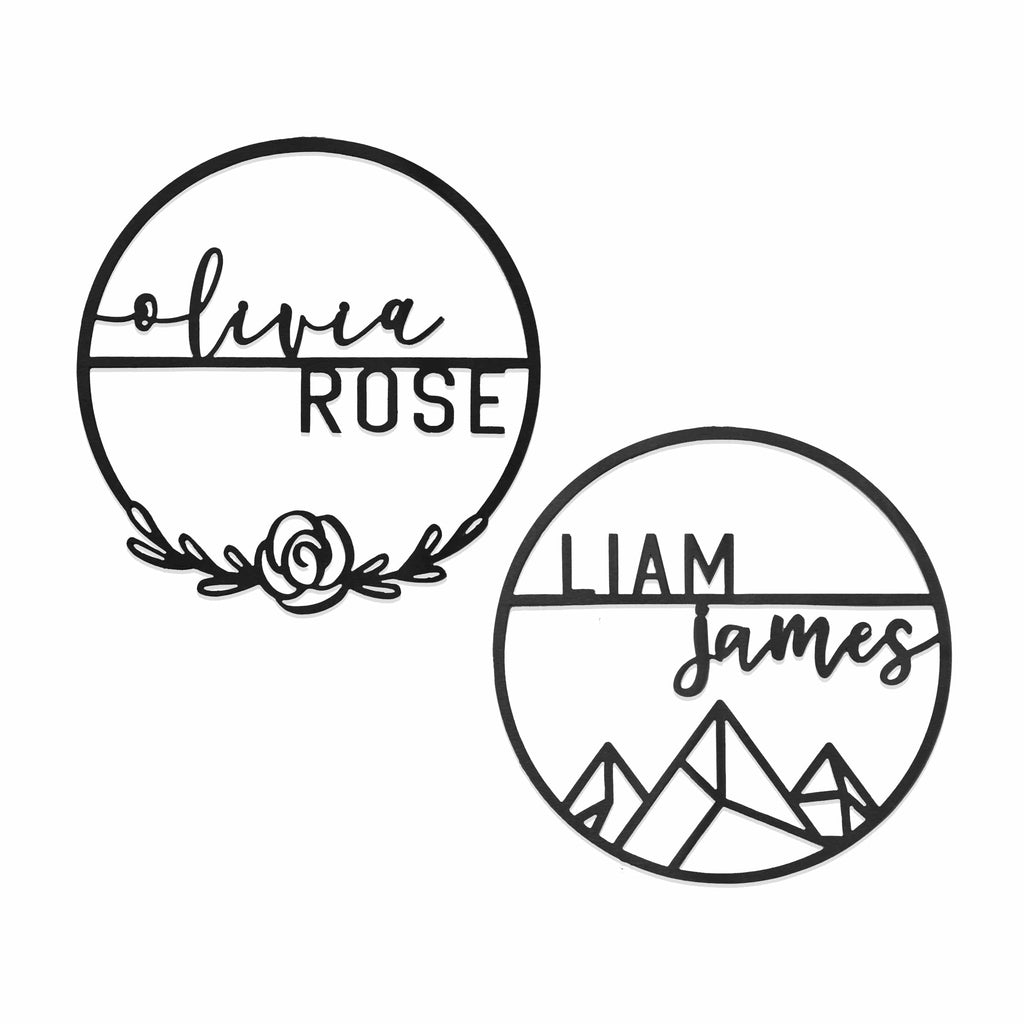 [COL] Mountain Rose Sign Collection - Circle Sign with First and Last Name