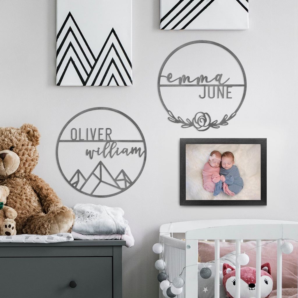 [COL] Mountain Rose Sign Collection - Circle Sign with First and Last Name