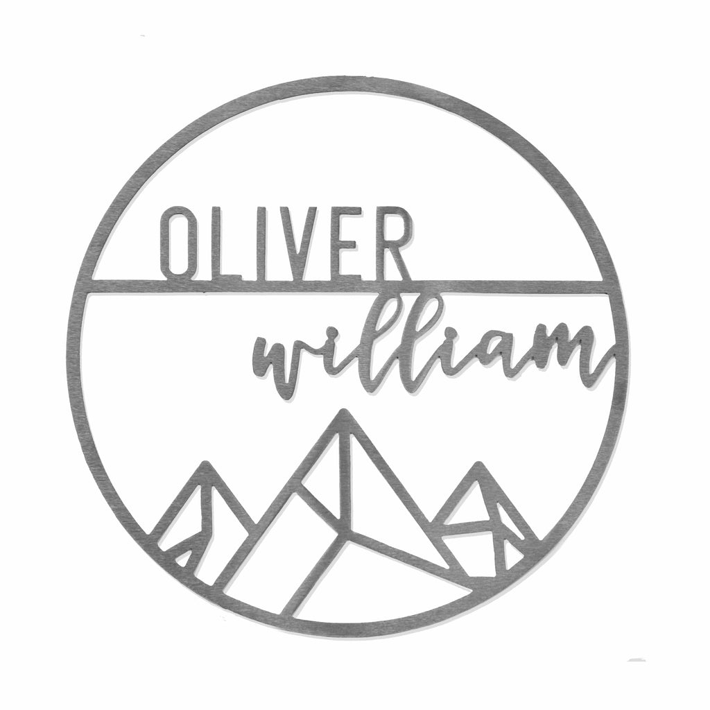 [COL] Mountain Rose Sign Collection - Circle Sign with First and Last Name