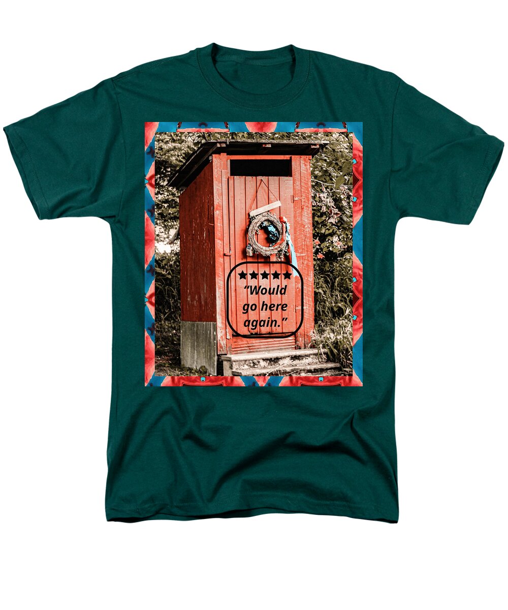 5-star Rated Rustic Outhouse with Review - Men's T-Shirt