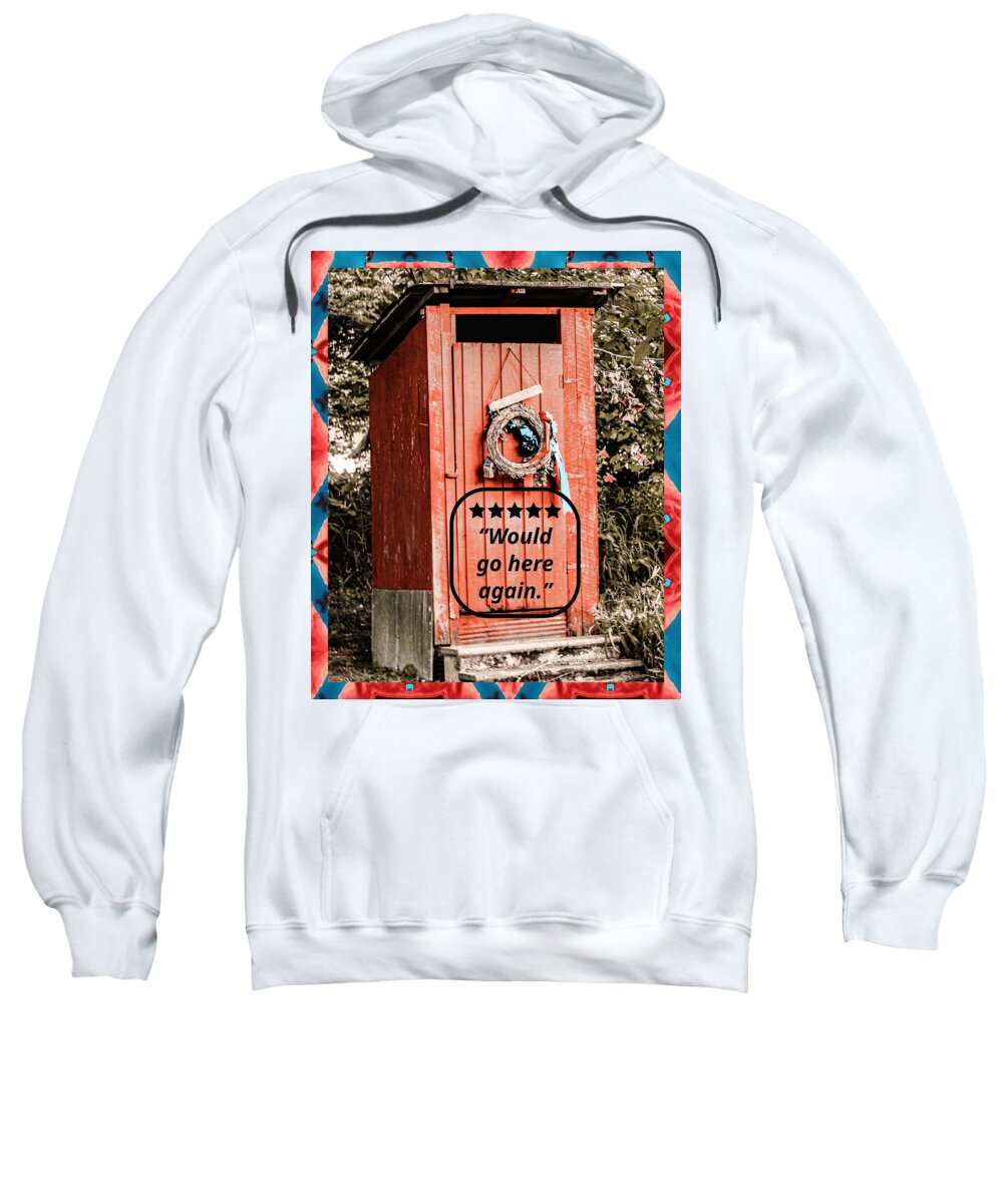 5 Star Rated Rustic Outhouse with Wreath - Sweatshirt