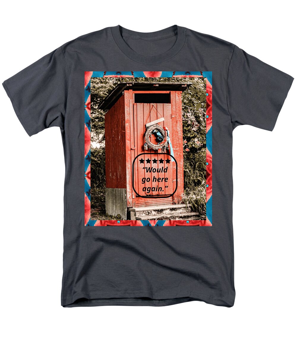 5-star Rated Rustic Outhouse with Review - Men's T-Shirt