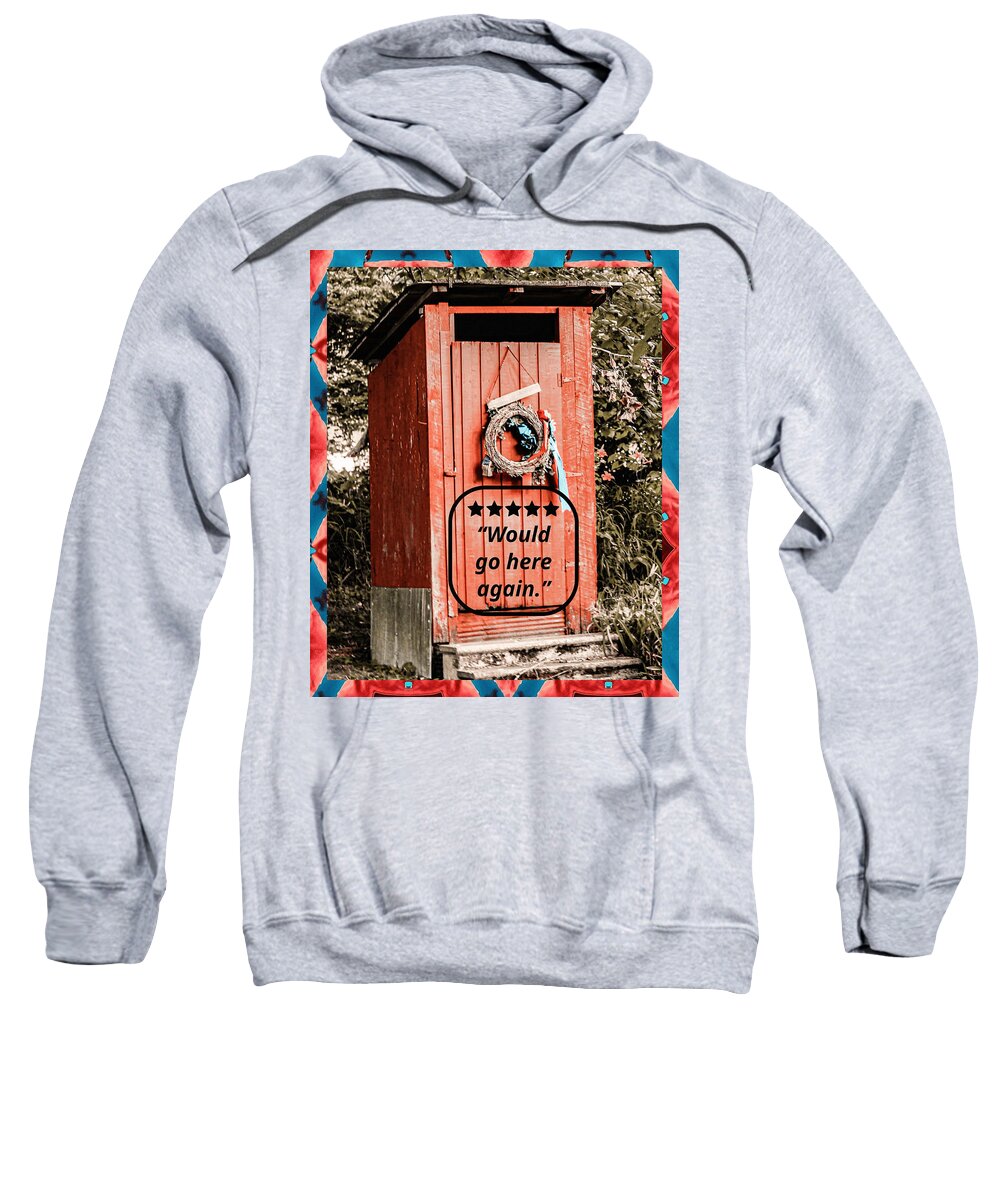 5 Star Rated Rustic Outhouse with Wreath - Sweatshirt