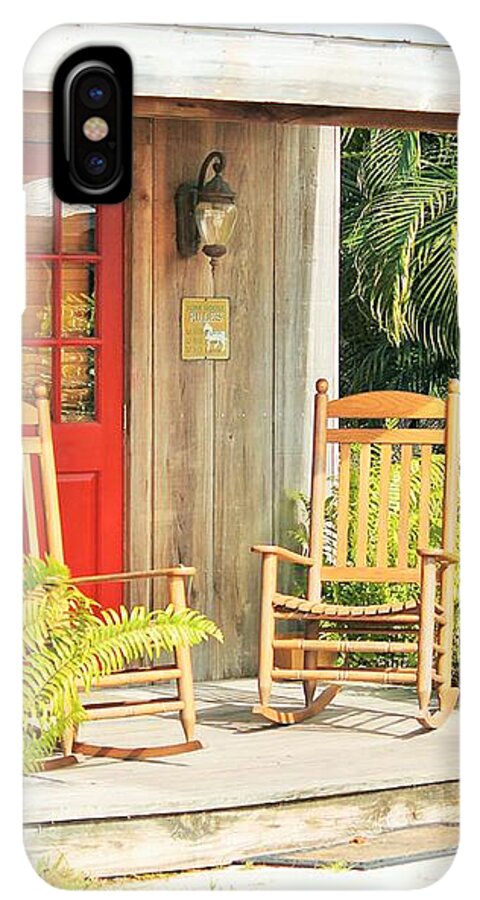 Rustic Porch with Red Door - Phone Case