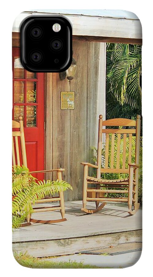 Rustic Porch with Red Door - Phone Case