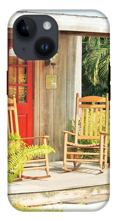 Rustic Porch with Red Door - Phone Case