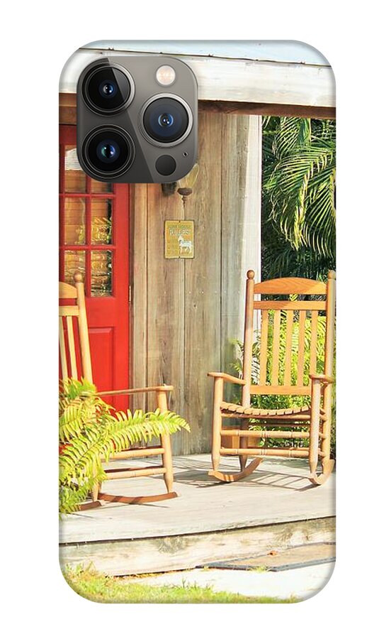 Rustic Porch with Red Door - Phone Case