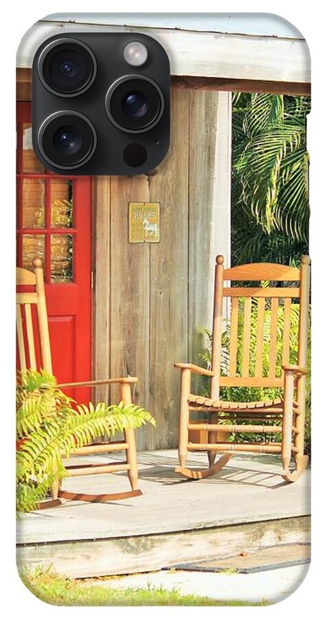Rustic Porch with Red Door - Phone Case
