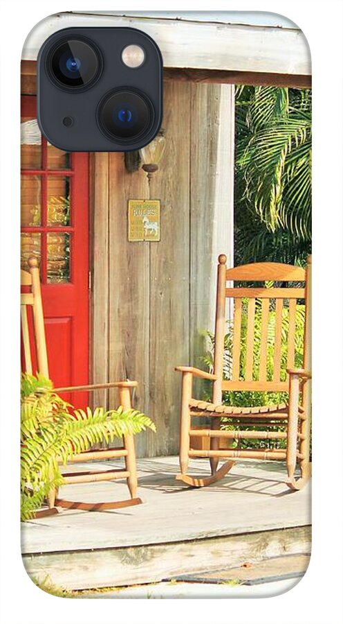 Rustic Porch with Red Door - Phone Case