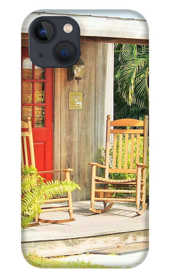 Rustic Porch with Red Door - Phone Case