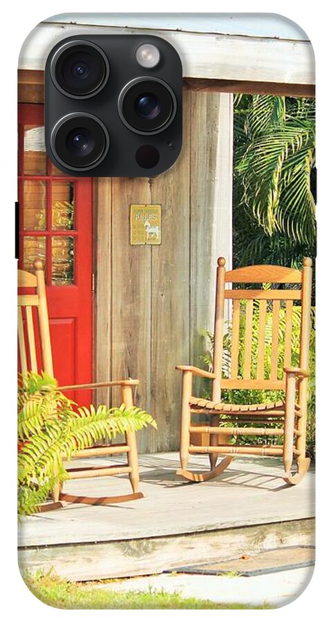 Rustic Porch with Red Door - Phone Case
