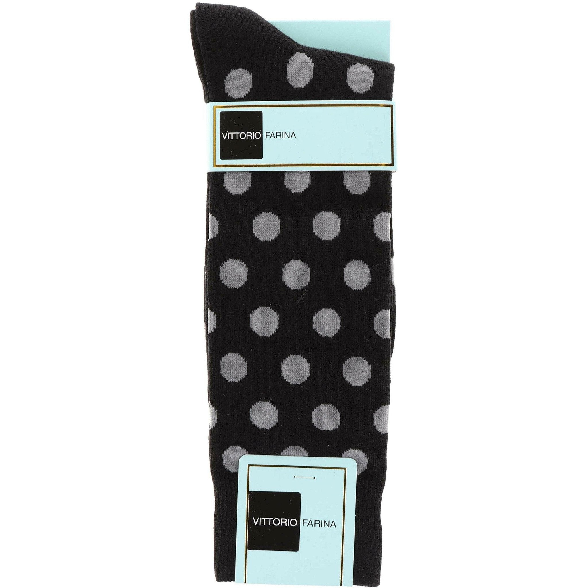 Vittorio Farina Men's Cotton Anklett Polka Dot Dress Socks
