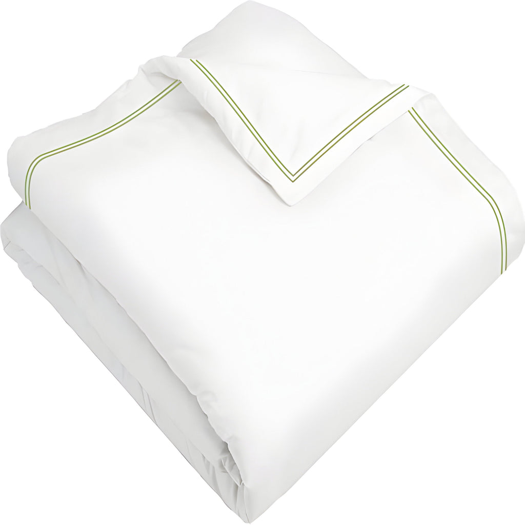 400TC Cotton Double Edge Embroidery Sateen Solid Duvet Cover Set