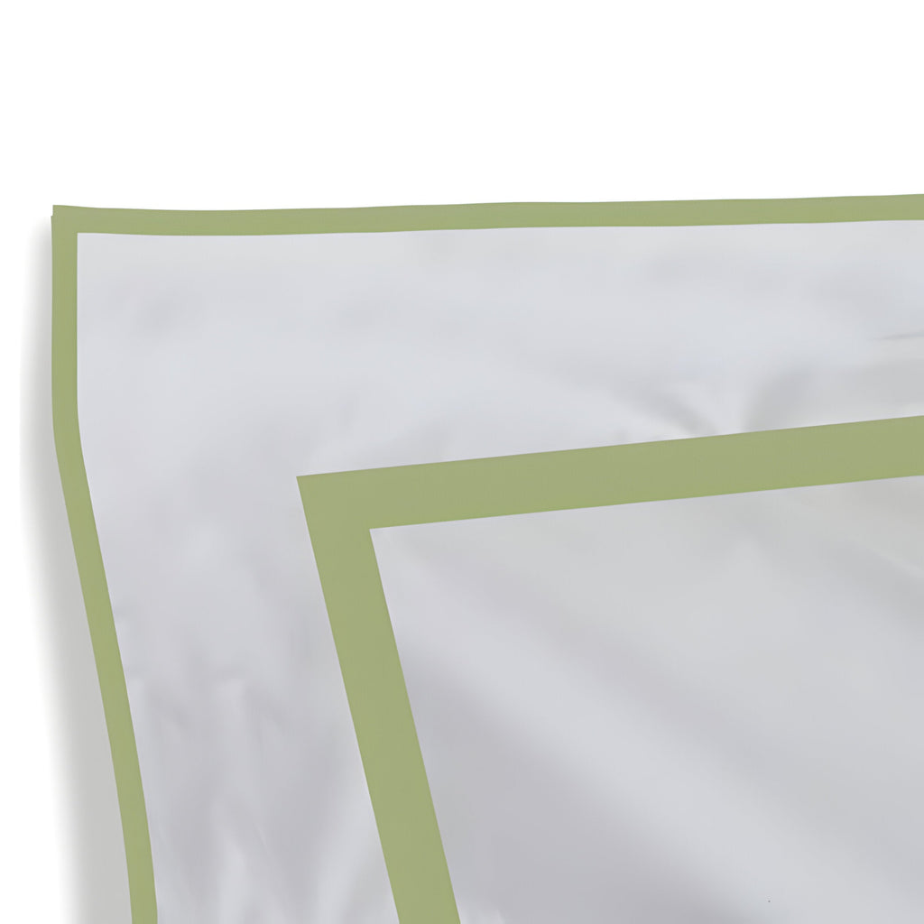 400TC Embroidery & Border Cotton Sateen Solid Duvet Cover Set