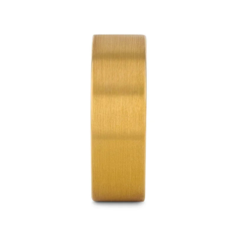 AUDEN Gold-Plated Flat Brushed Tungsten Wedding Ring — 4mm, 6mm & 8mm