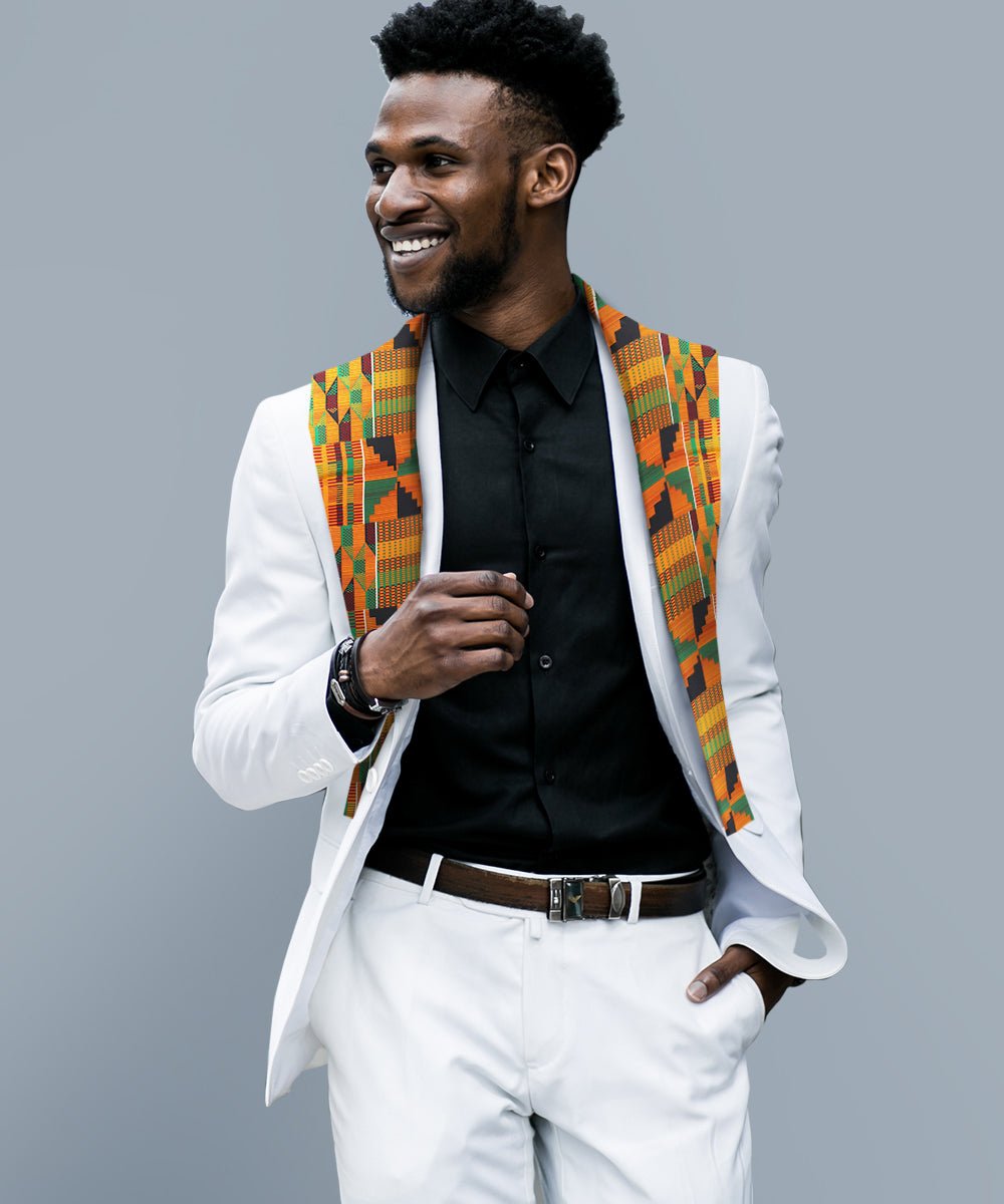 Vittorio Farina Mens' Kente Satin Scarf