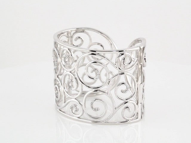 Sterling Silver 3/8 CTW Natural Diamond Cuff Bracelet – image 4